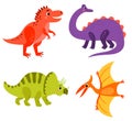 Vector set of cute dinosaurs